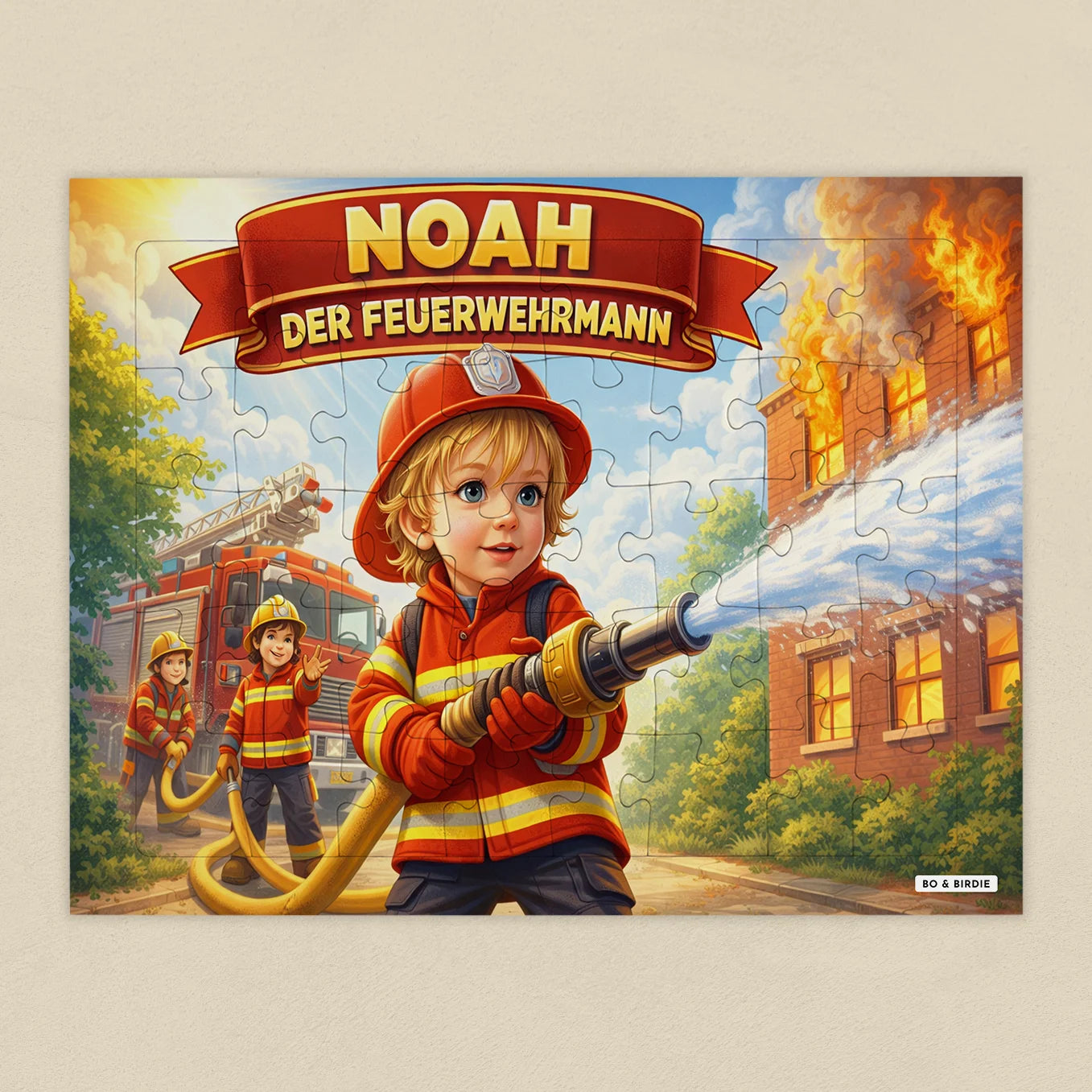 Personalisiertes Kinderpuzzle "Kleine Feuerwehr"