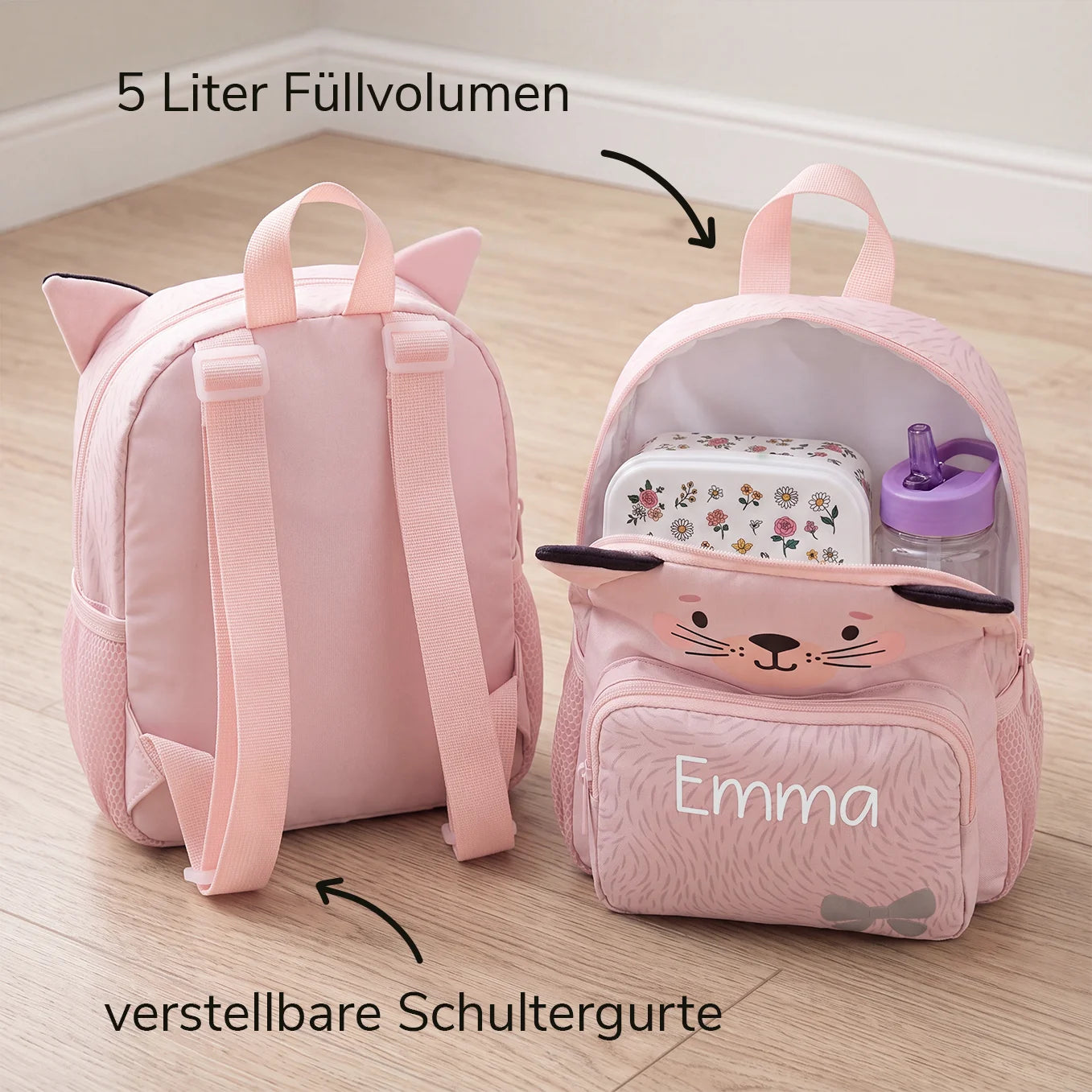 Personalisierter Kinder Rucksack "Katze"