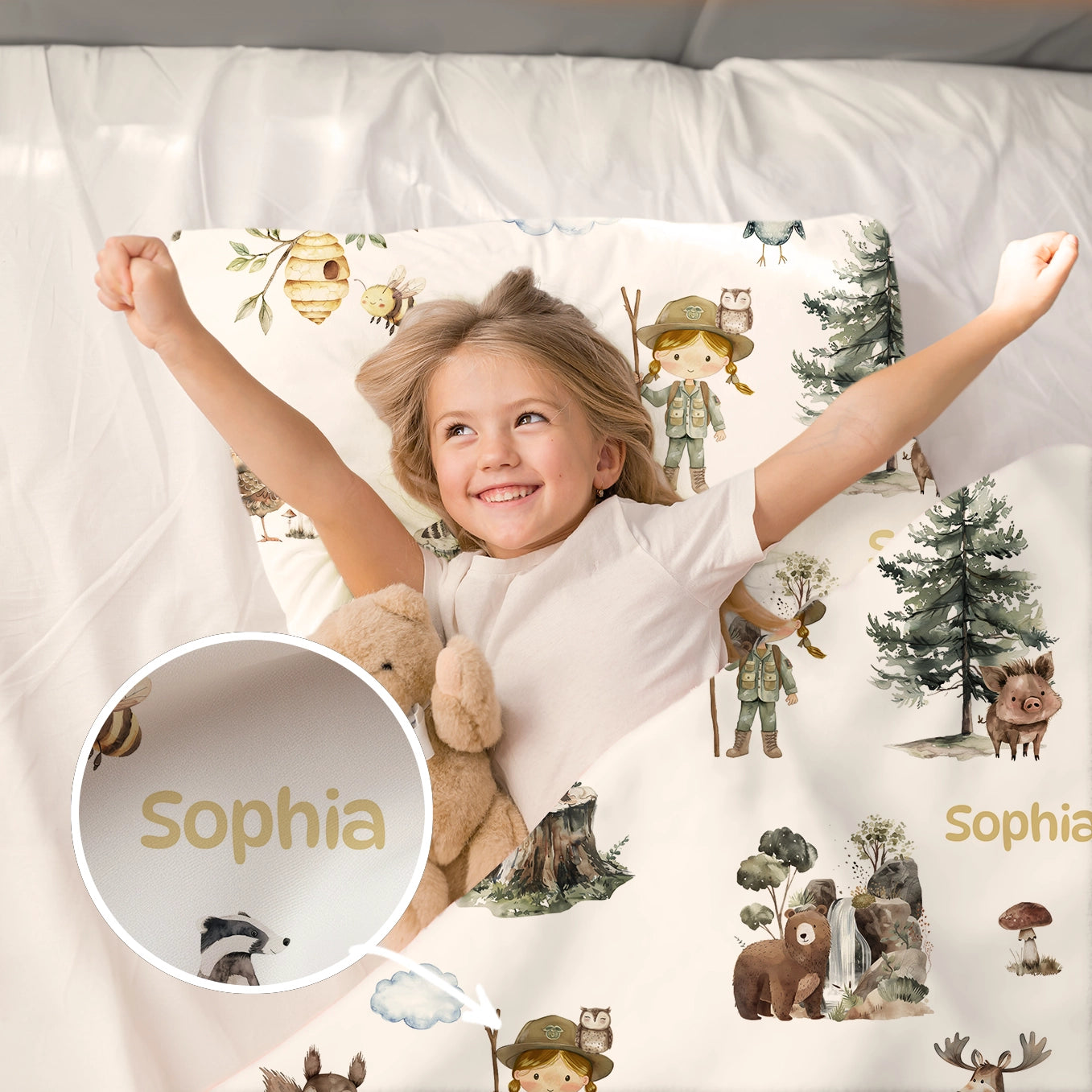 Personalisierte Kinder Bettwäsche "Wildnis"
