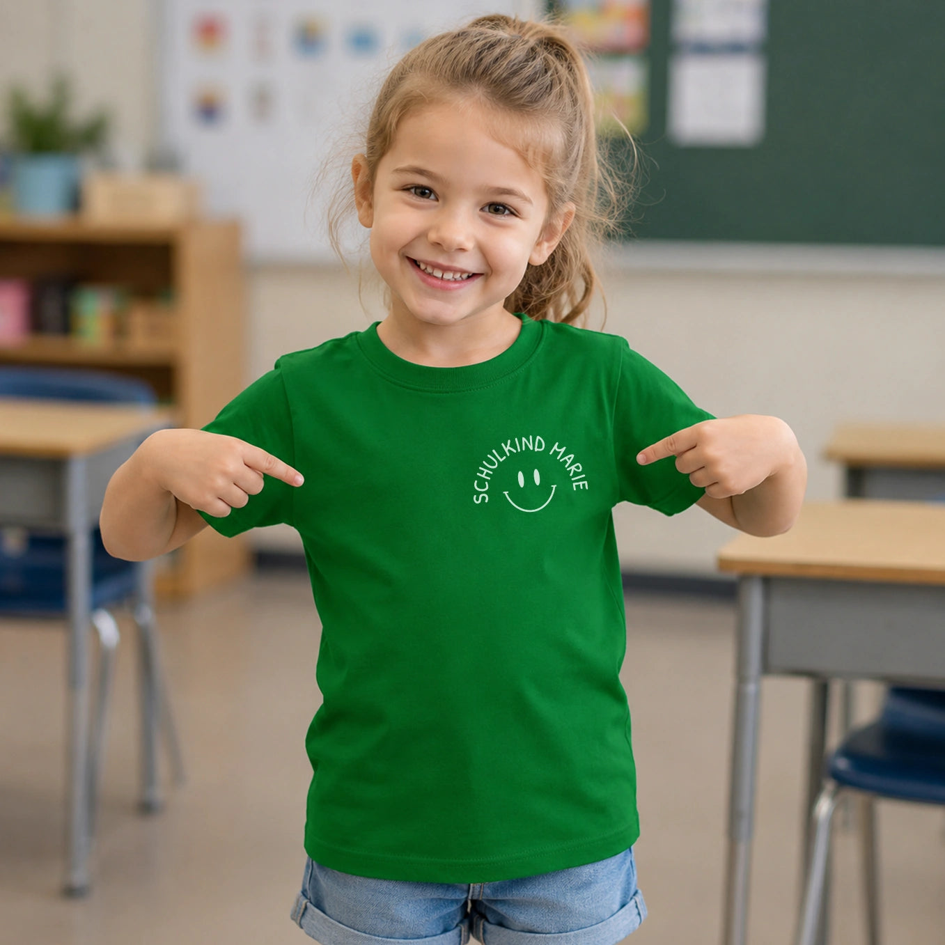 Personalisiertes T-Shirt Schulkind "Smiley"