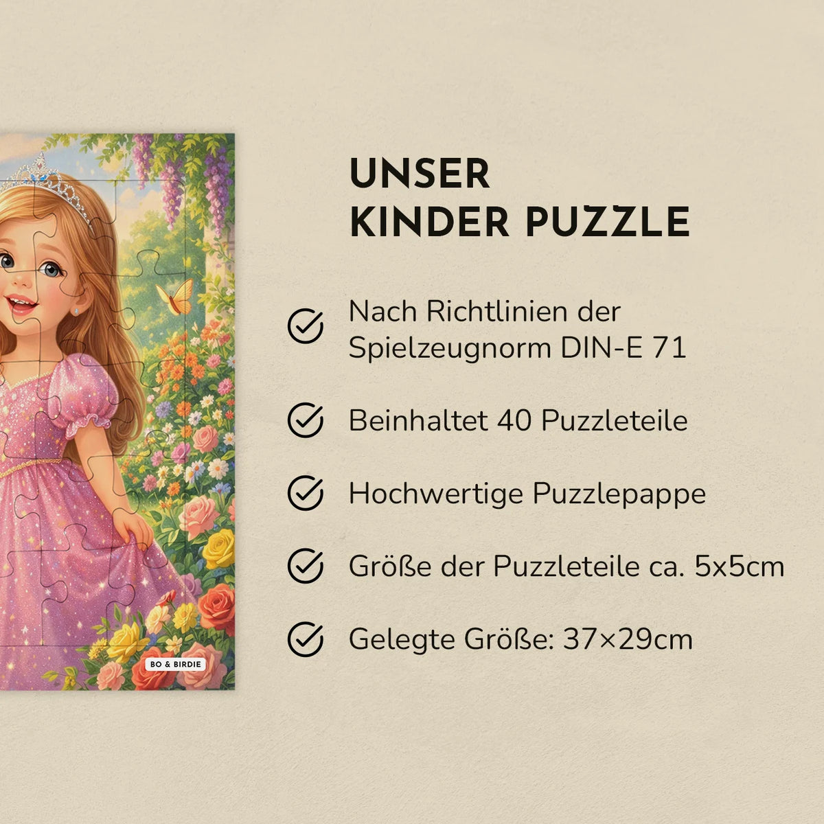 Personalisiertes Kinderpuzzle "Prinzessin" mit Name