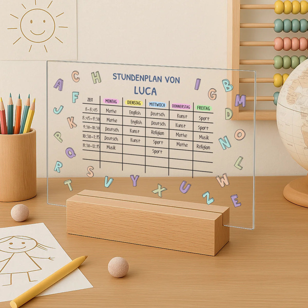 Personalisiertes Acrylglas "Stundenplan"