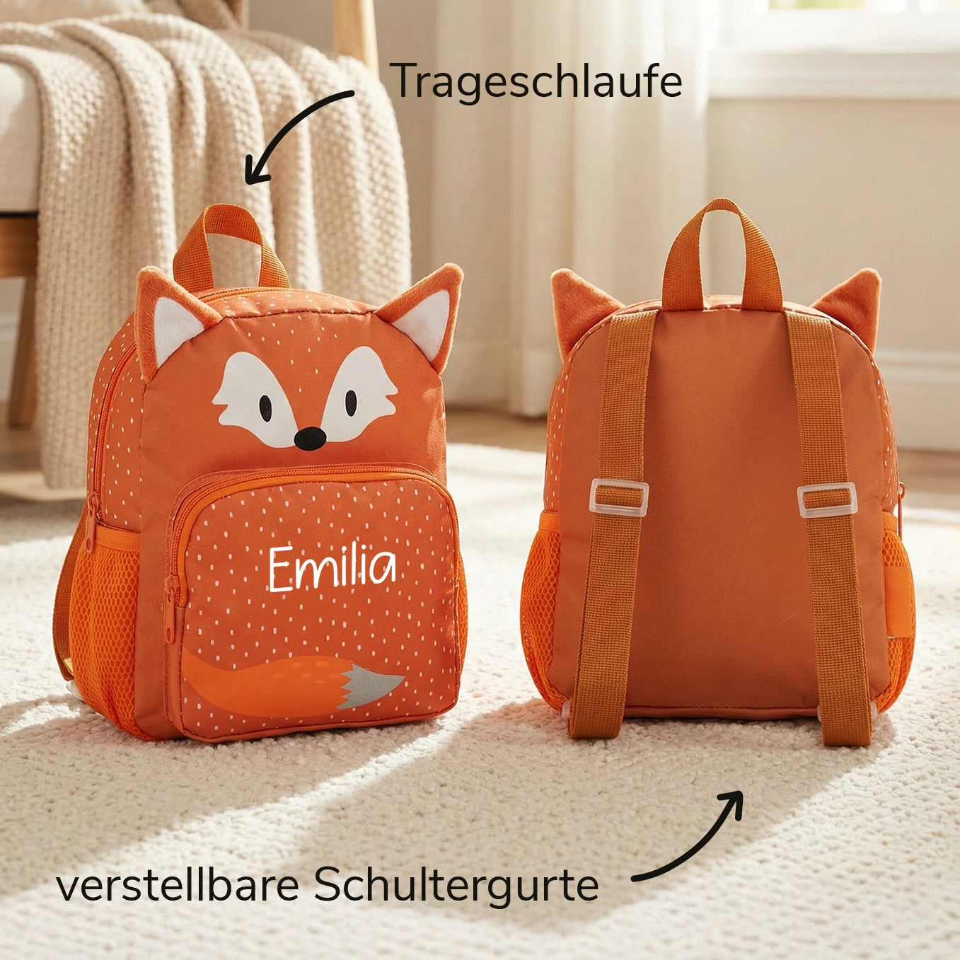 Personalisierter Kinder Rucksack "Fuchs"