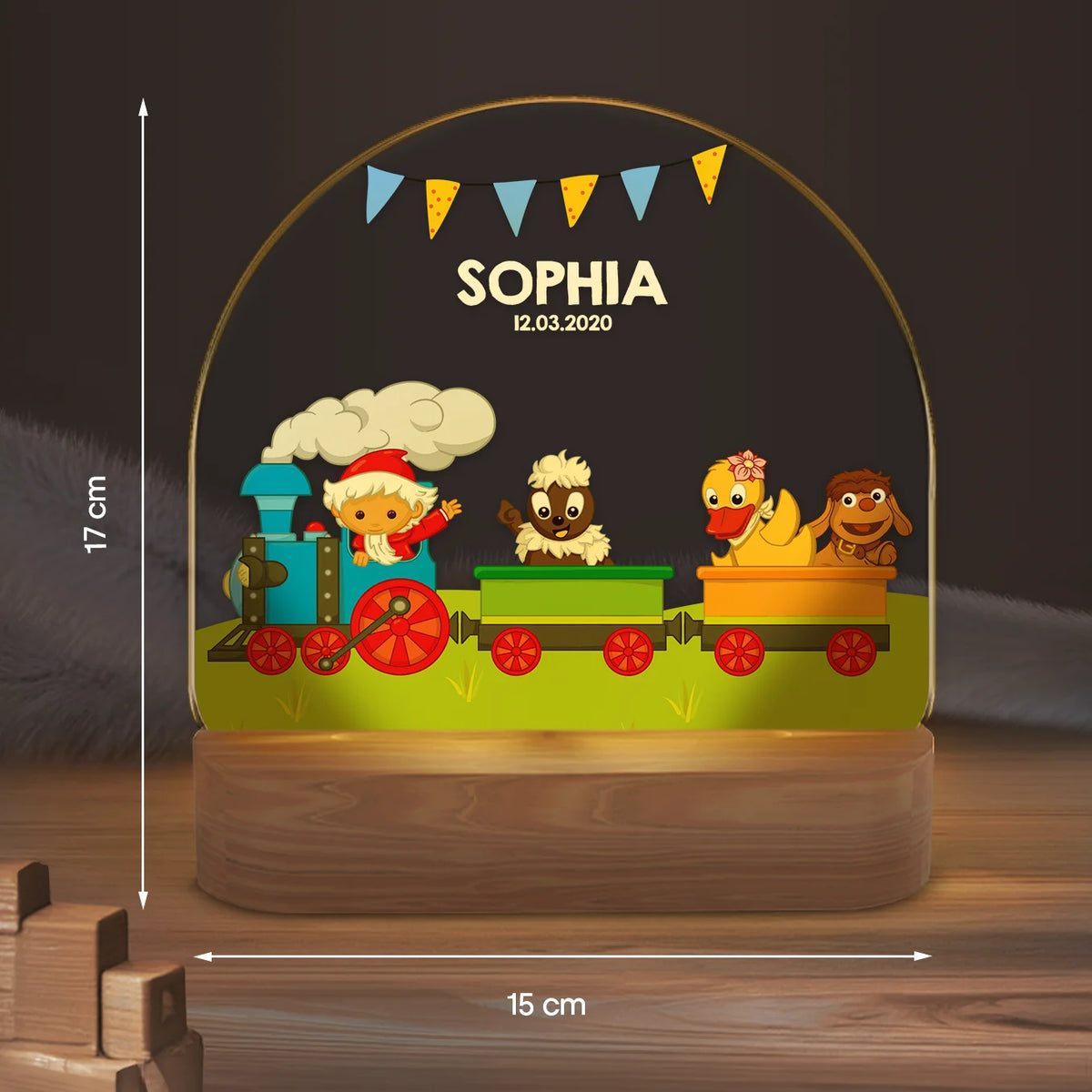 Personalisiertes Nachtlicht "Unser Sandmännchen" - "Zugfahrt"