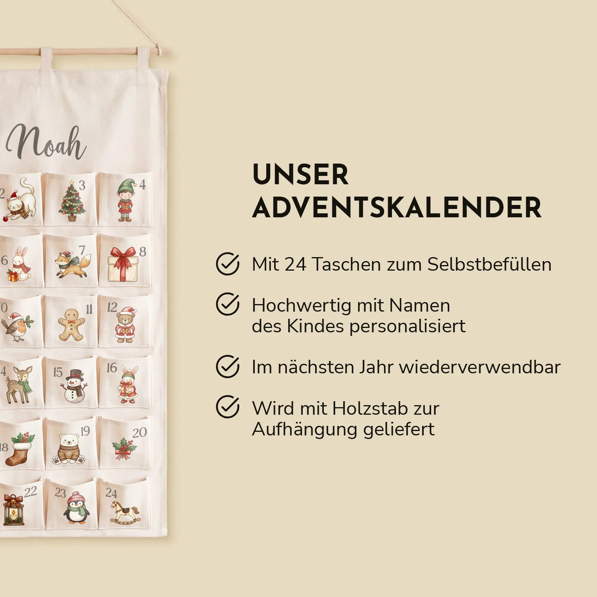 Personalisierter Adventskalender "Scandi"