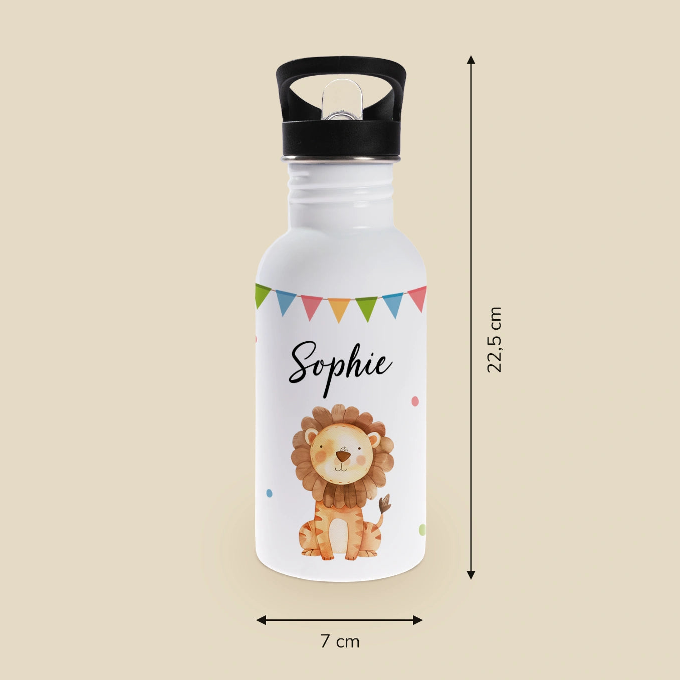 Personalisierte Trinkflasche Kinder "Wunschtier"