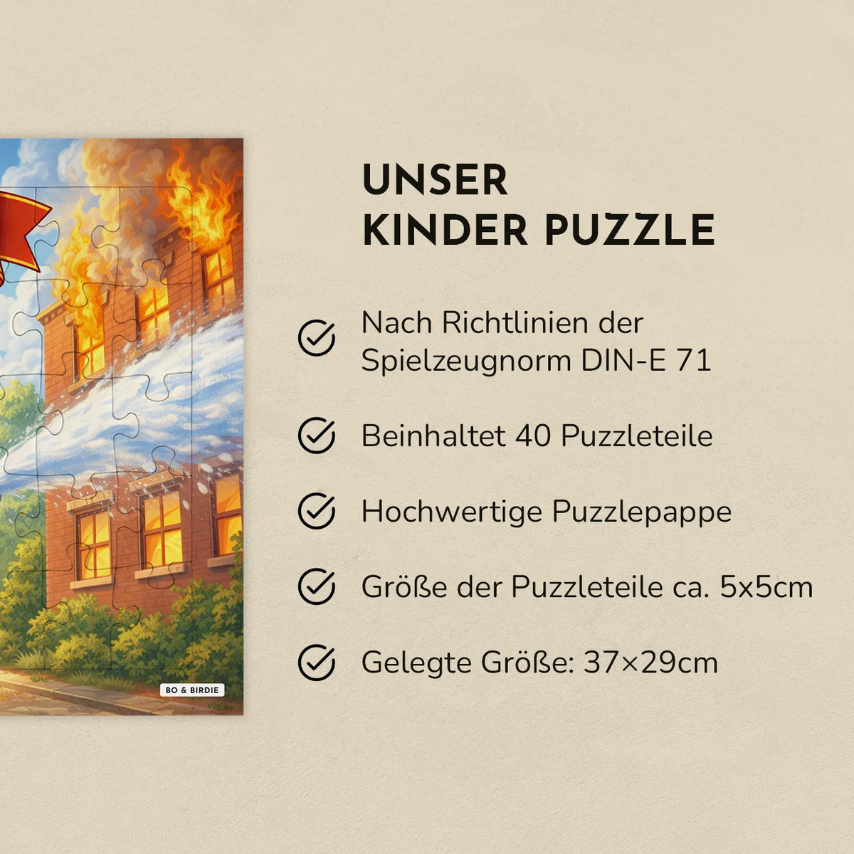 Personalisiertes Kinderpuzzle "Kleine Feuerwehr"