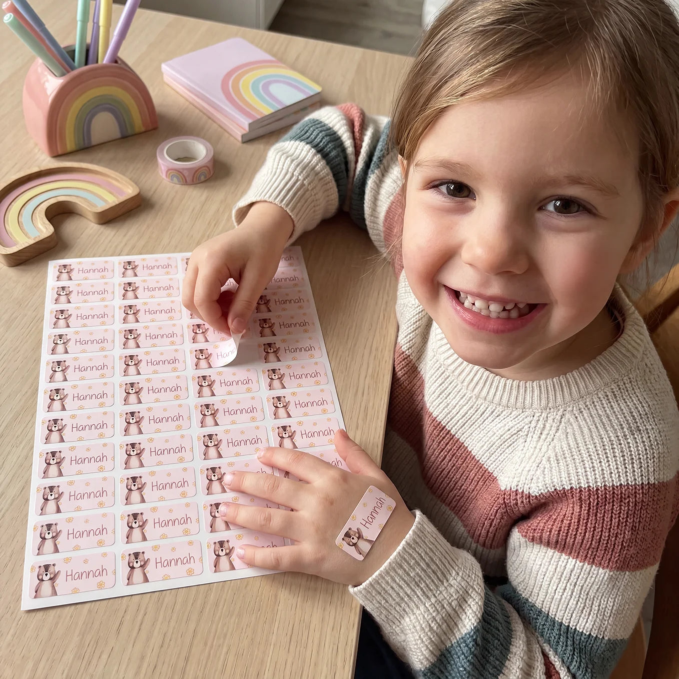 Personalisierte Namensaufkleber "Wunschmotiv" im Set