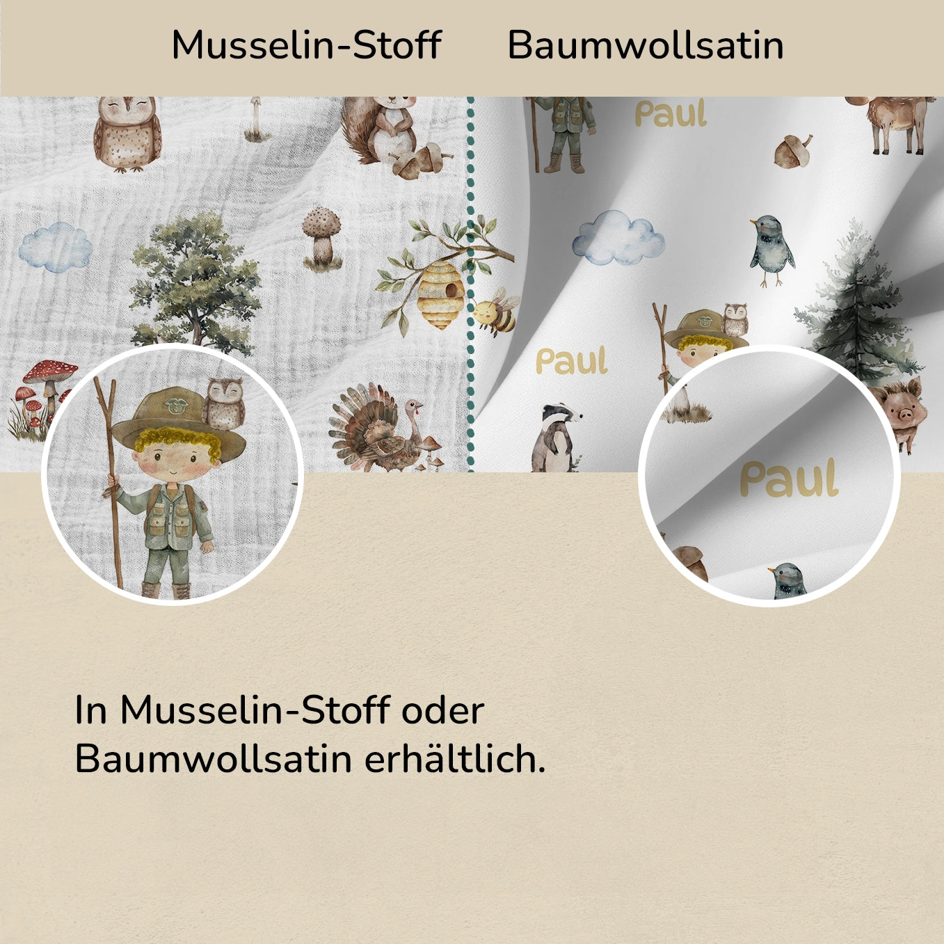Personalisierte Kinder Bettwäsche "Wildnis"