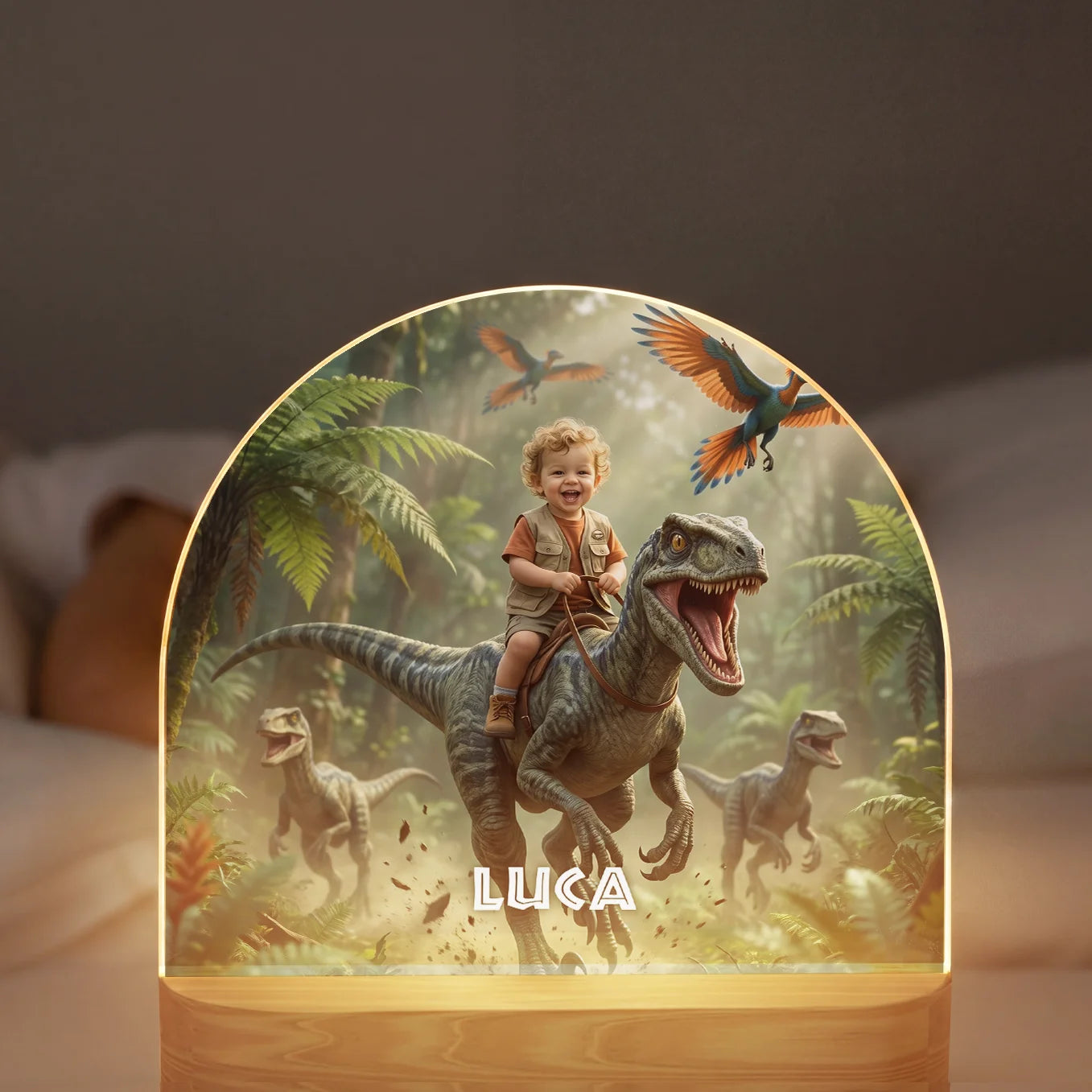 Personalisiertes Nachtlicht "Dino"