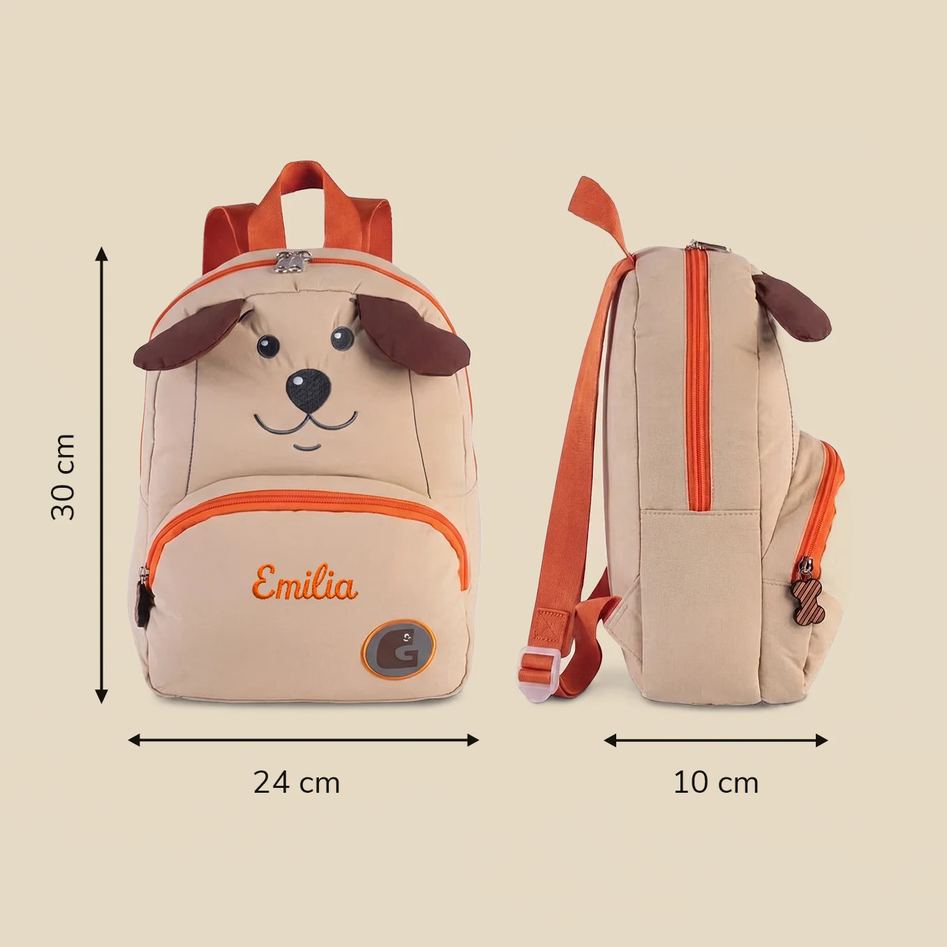 Personalisierter Kinder Rucksack mit Stick "Hund"