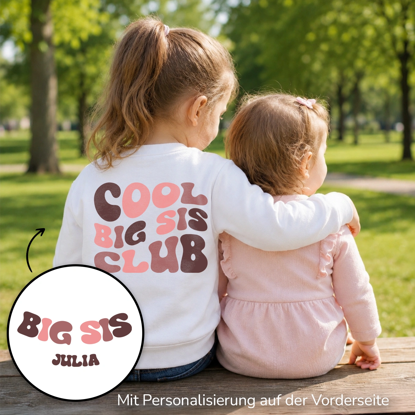 Personalisierter Sweater "Cool Big Sis Club"