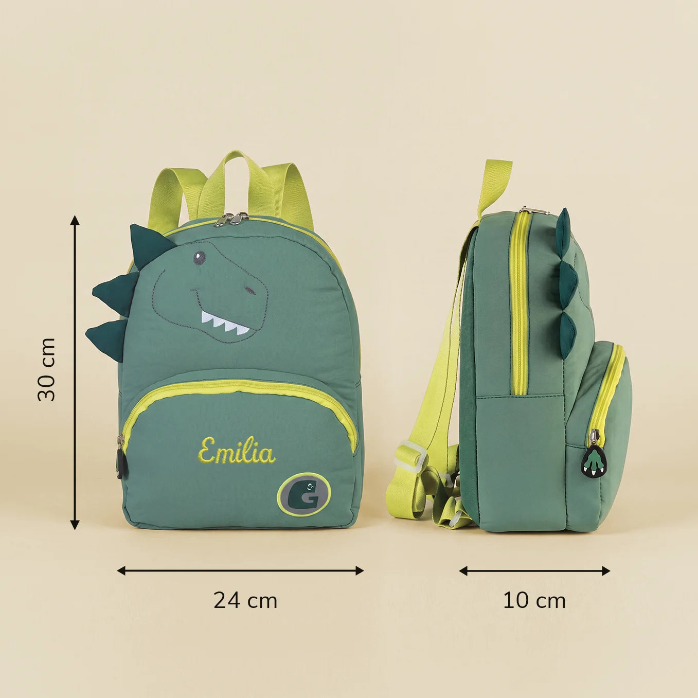 Personalisierter Kinder Rucksack "Dino" mit Stick