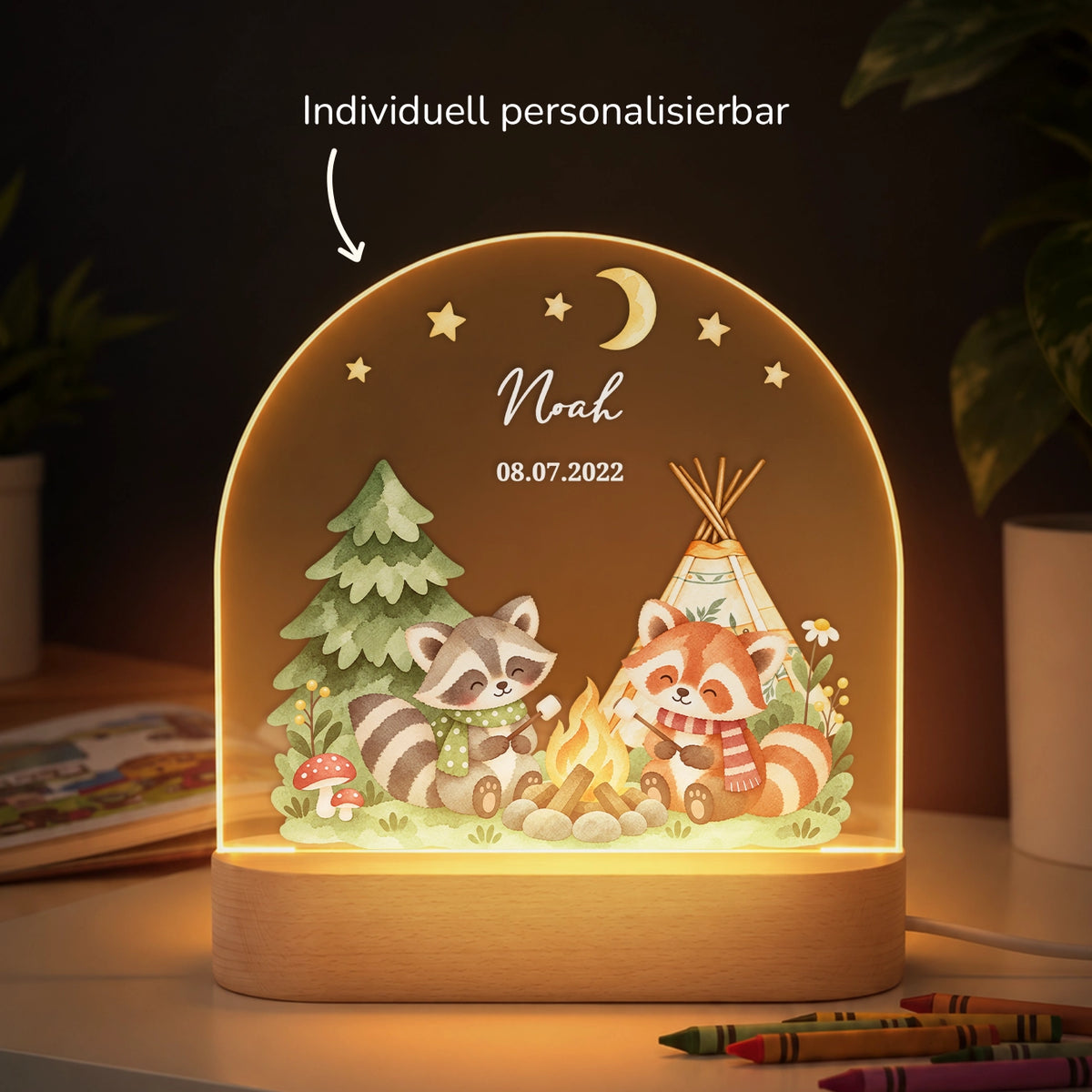 Personalisiertes Nachtlicht Lagerfeuer