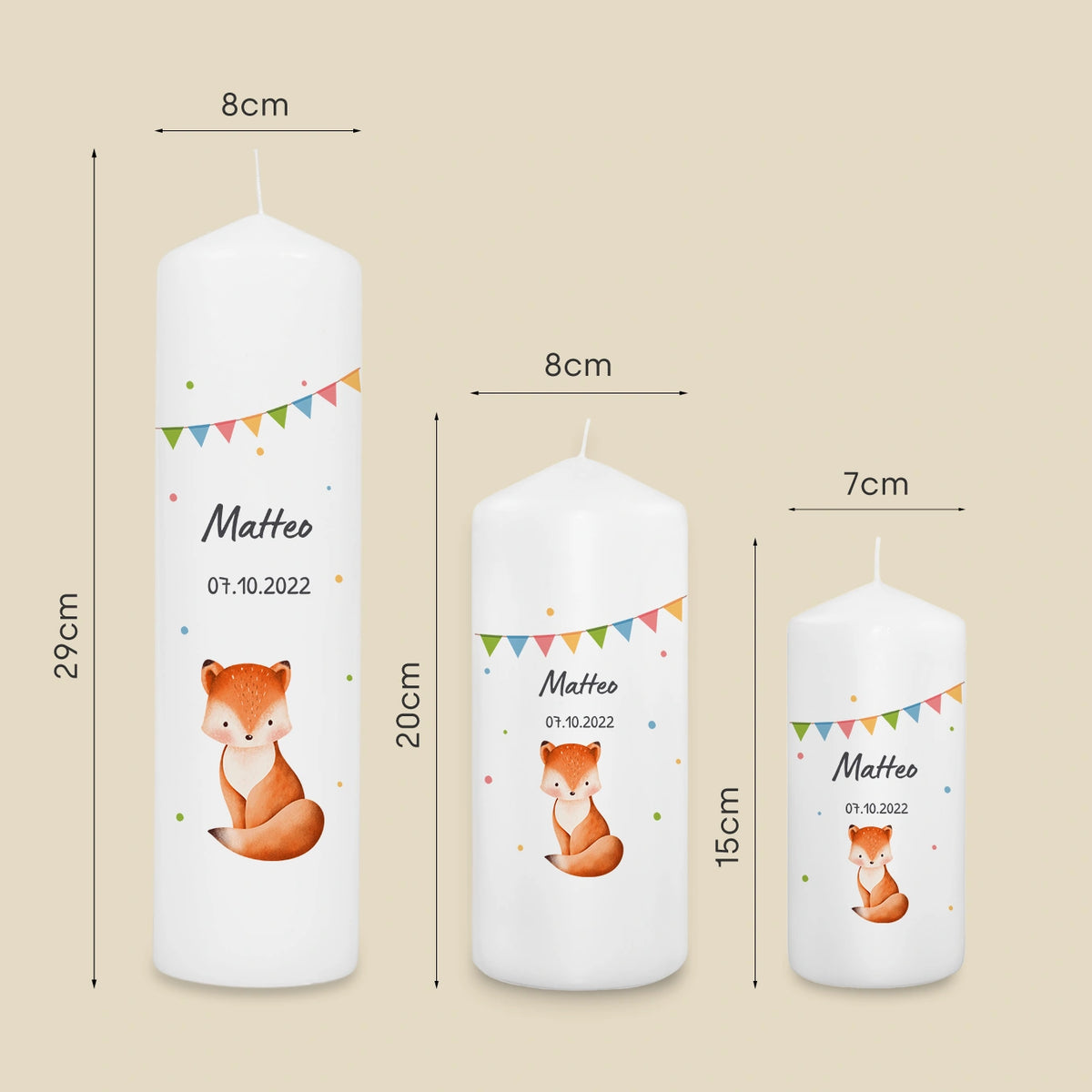 Personalisierte Kerze Geburtstag "Lieblingstier"