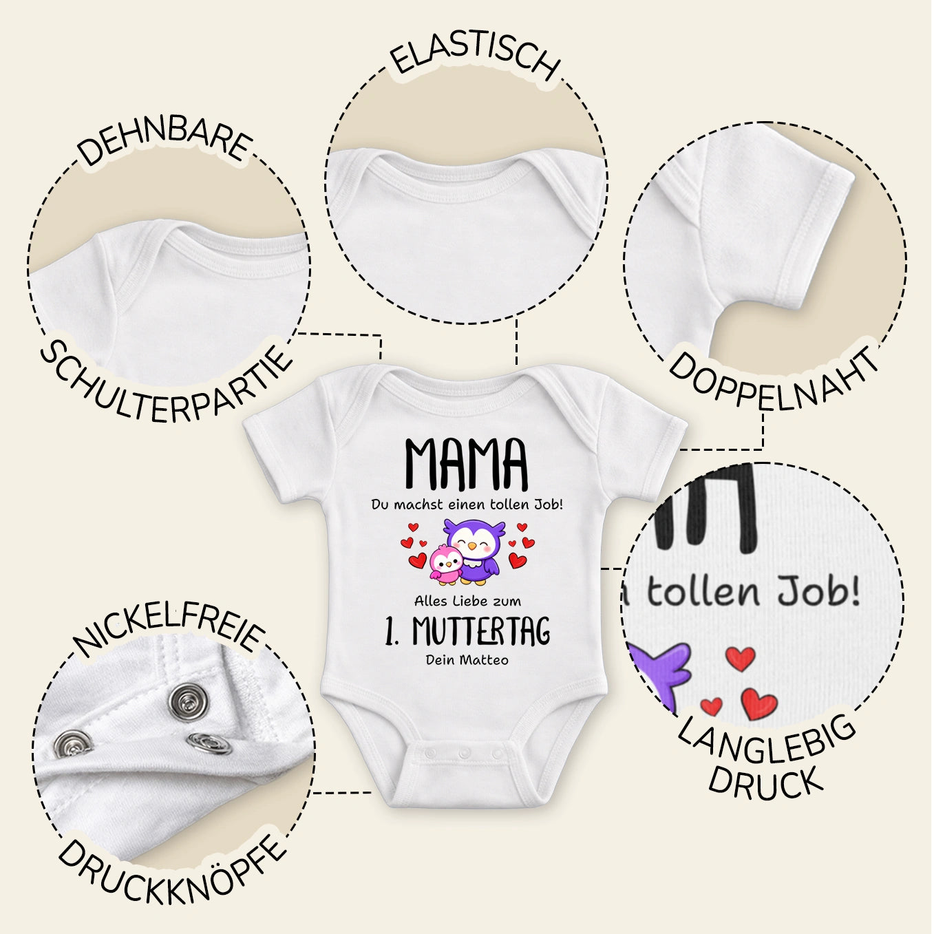 Personalisierter Babybody “Muttertag”