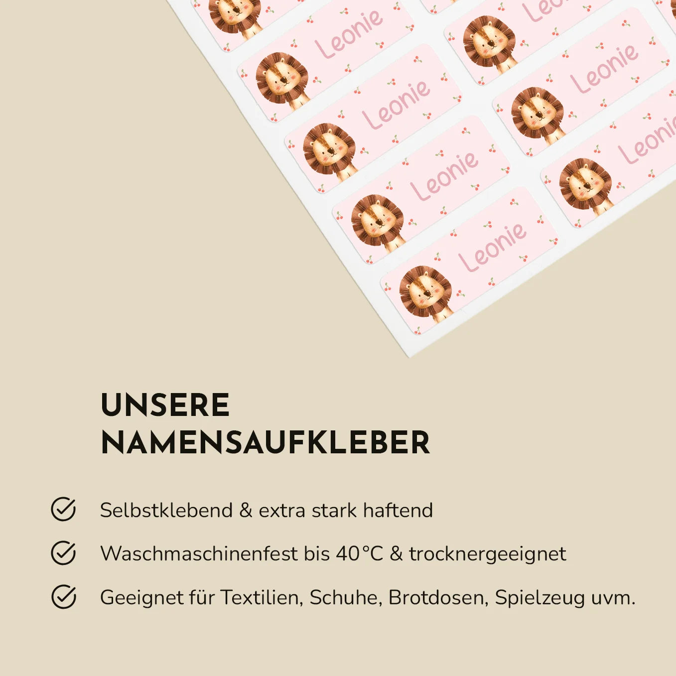 Personalisierte Namensaufkleber "Wunschmotiv" im Set