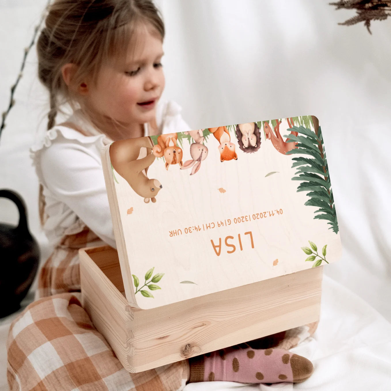 Personalisierte Erinnerungsbox "Waldtiere"