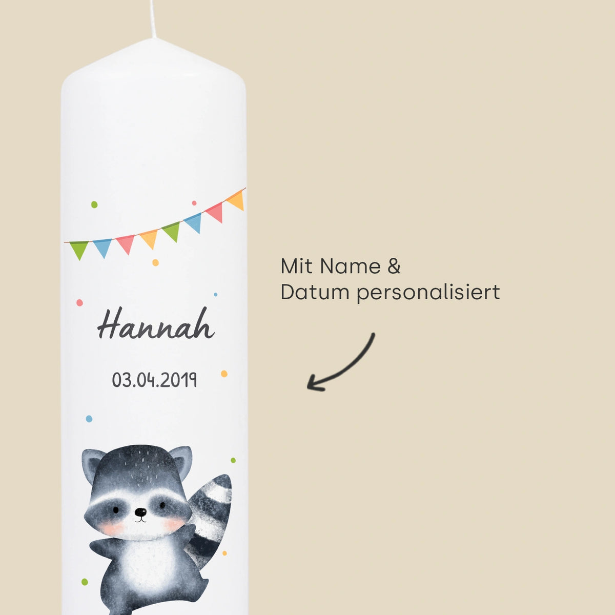 Personalisierte Kerze Geburtstag "Lieblingstier"