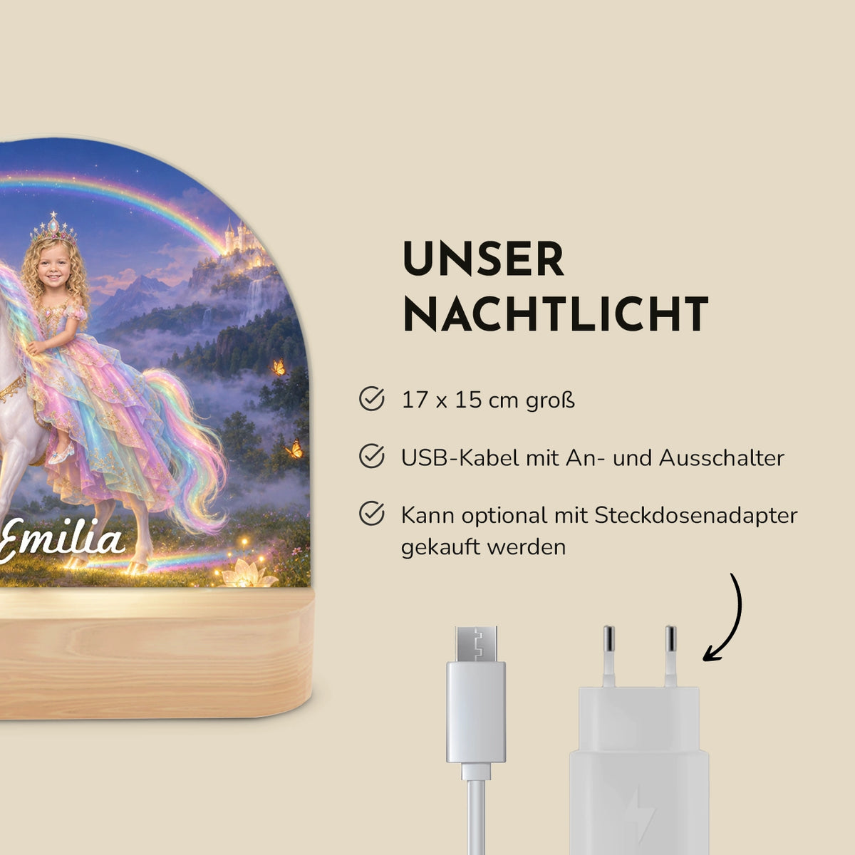 Personalisiertes Nachtlicht "Prinzessin"