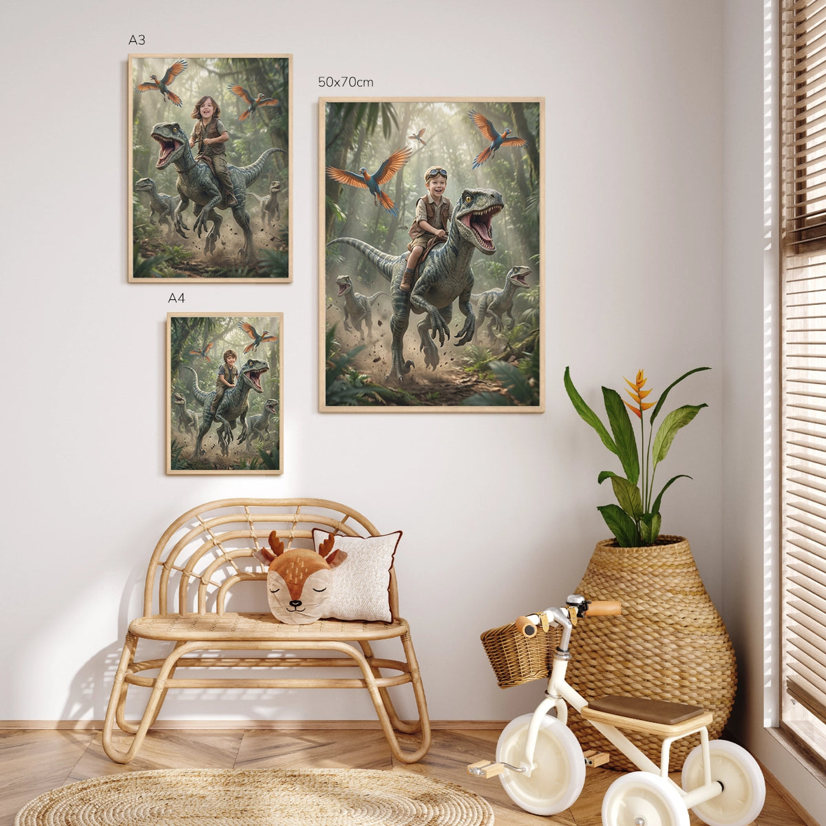 Personalisiertes Kinderposter "Dinosaurier"