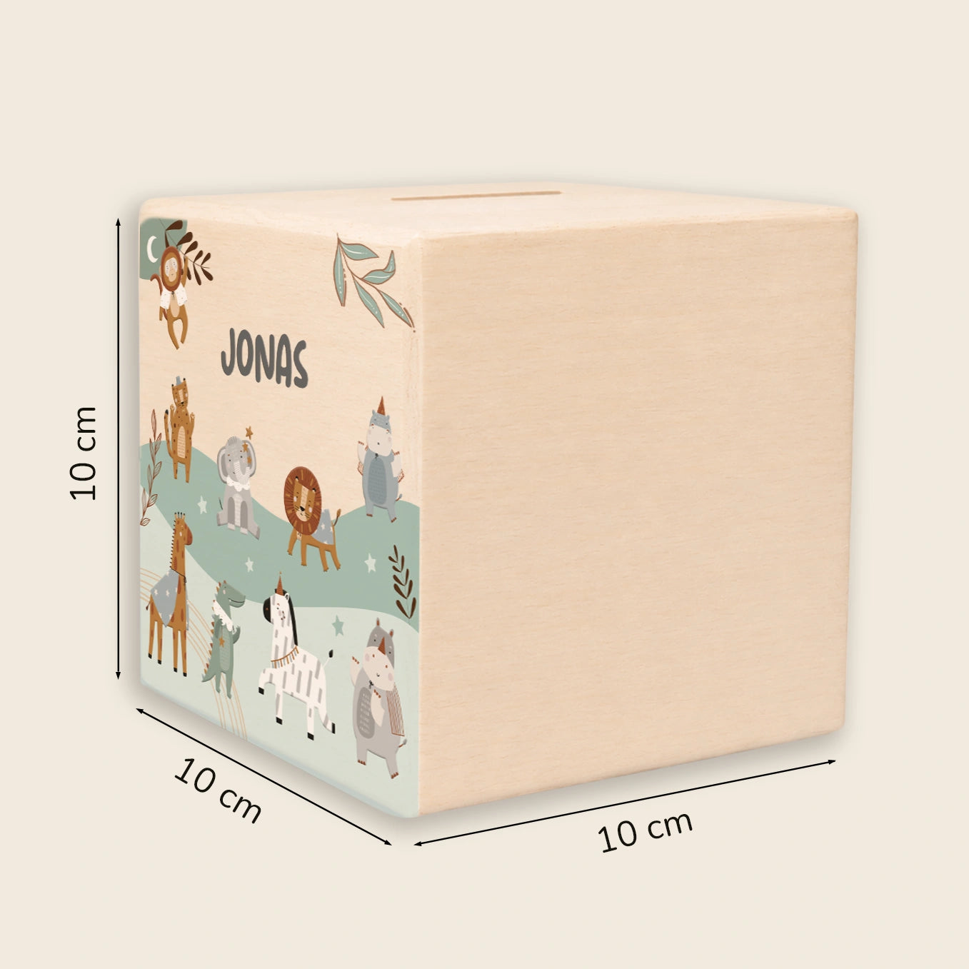 Personalisierte Holzspardose "Magie"