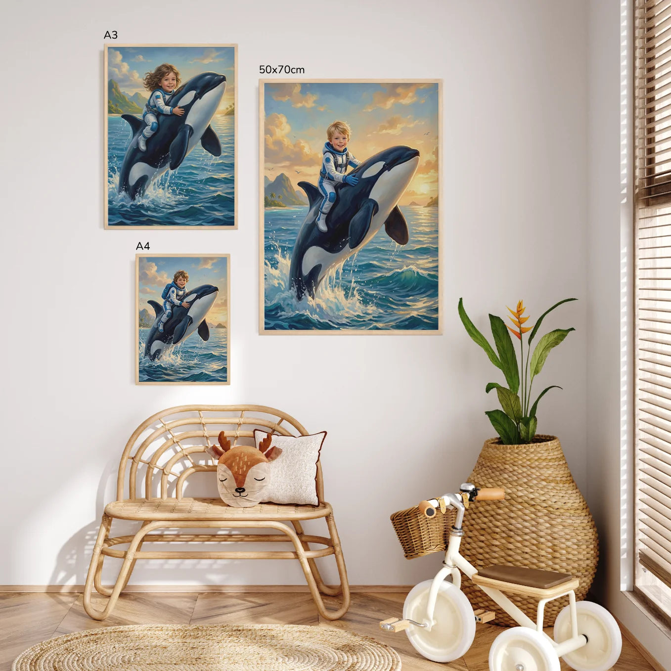 Personalisiertes Kinderposter "Orca"
