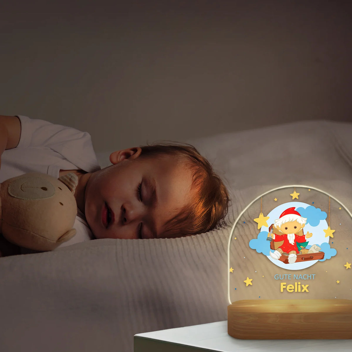 Personalisiertes Nachtlicht Unser Sandmännchen “Mond”