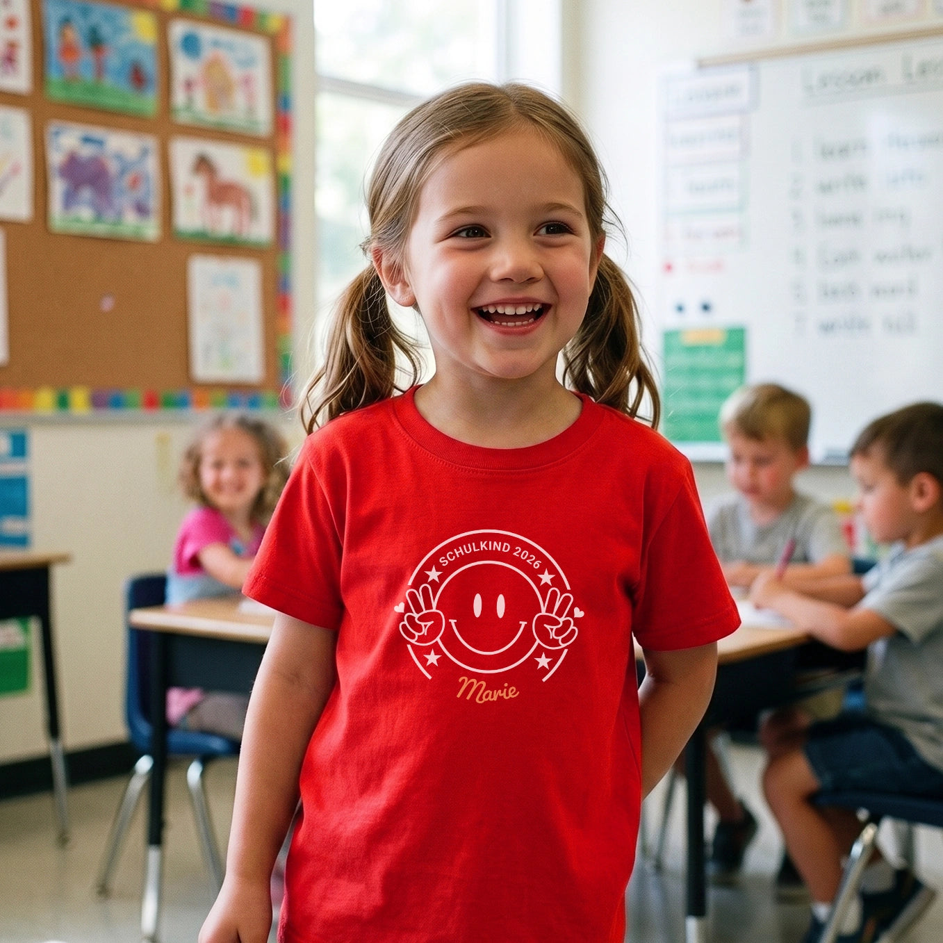 Personalisiertes T-Shirt Schulkind “Peace”