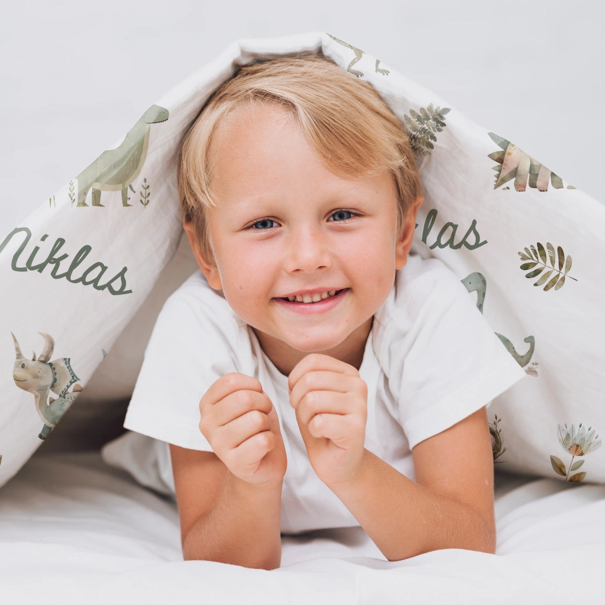 Dino Pattern Kids Bed Sheets Cotton / Muslin