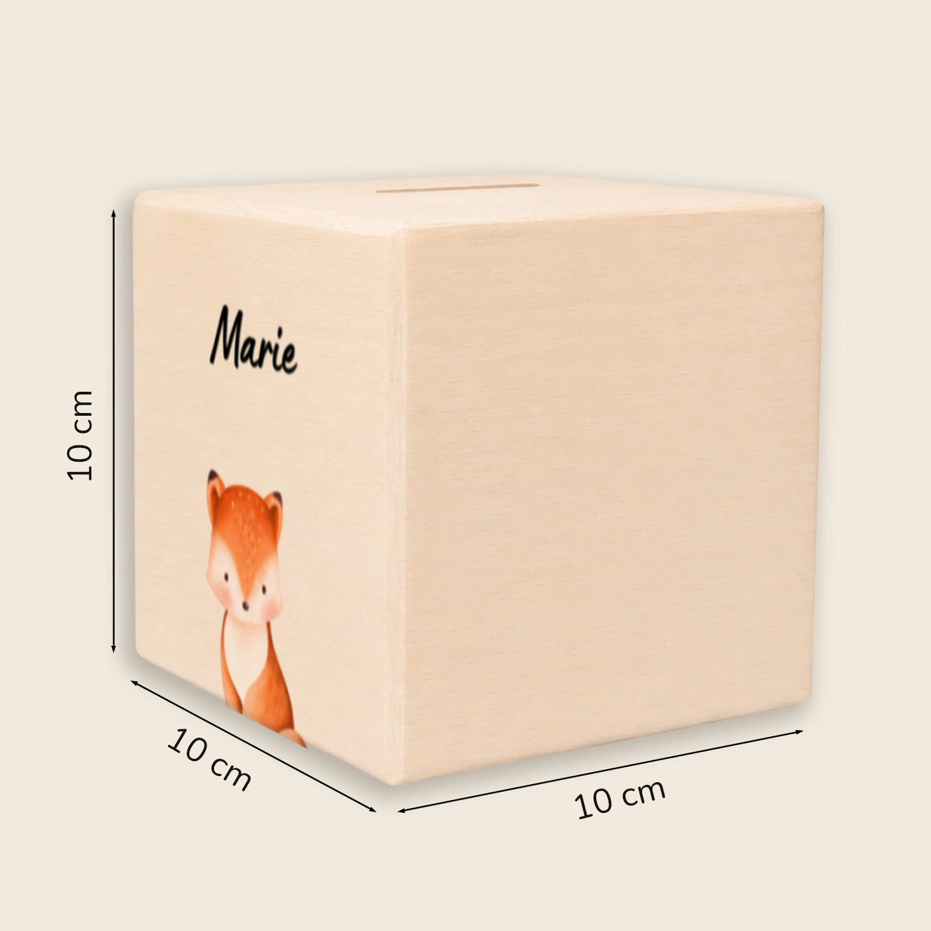 Personalisierte Holzspardose "Lieblingstier"