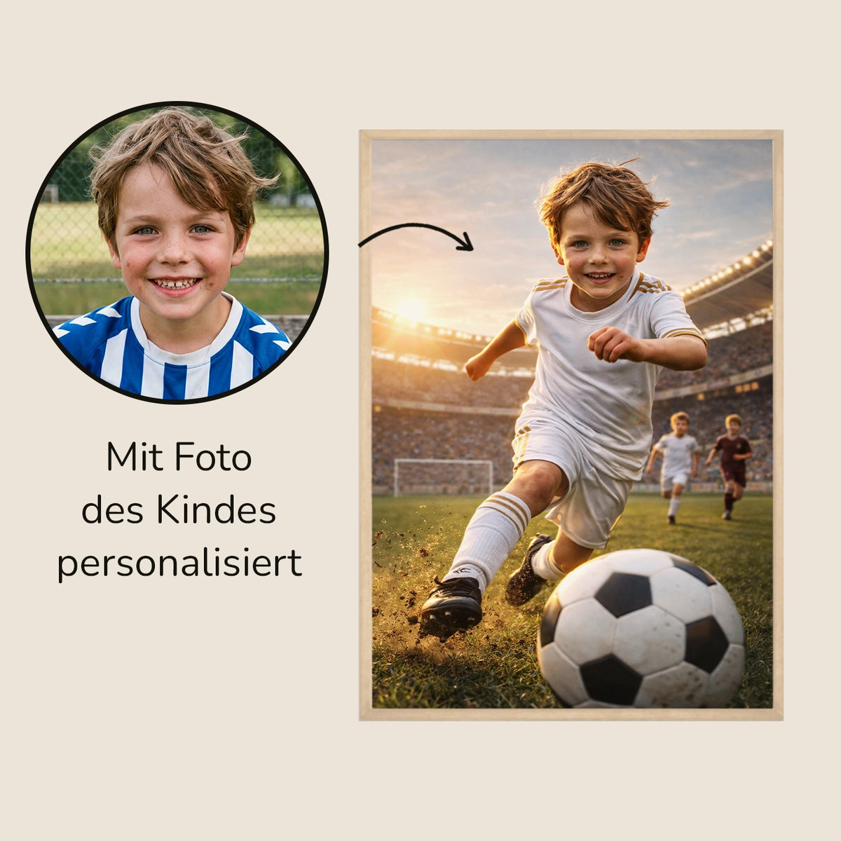 Personalisiertes Kinderposter "Fußball Star"