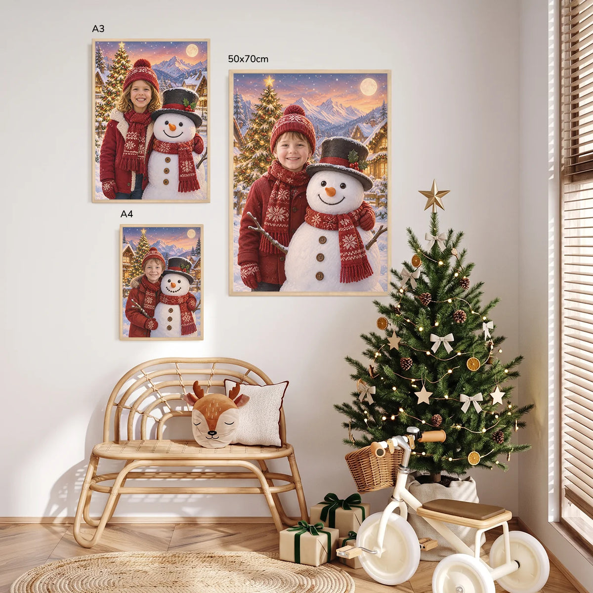 Personalisiertes Kinderposter "Schneezauber"