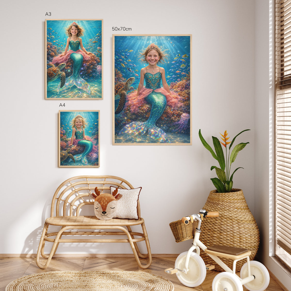 Personalisiertes Kinderposter "Meerjungfrau"