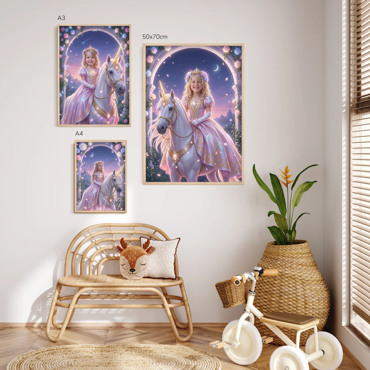 Personalisiertes Kinderposter "Einhorn Prinzessin"