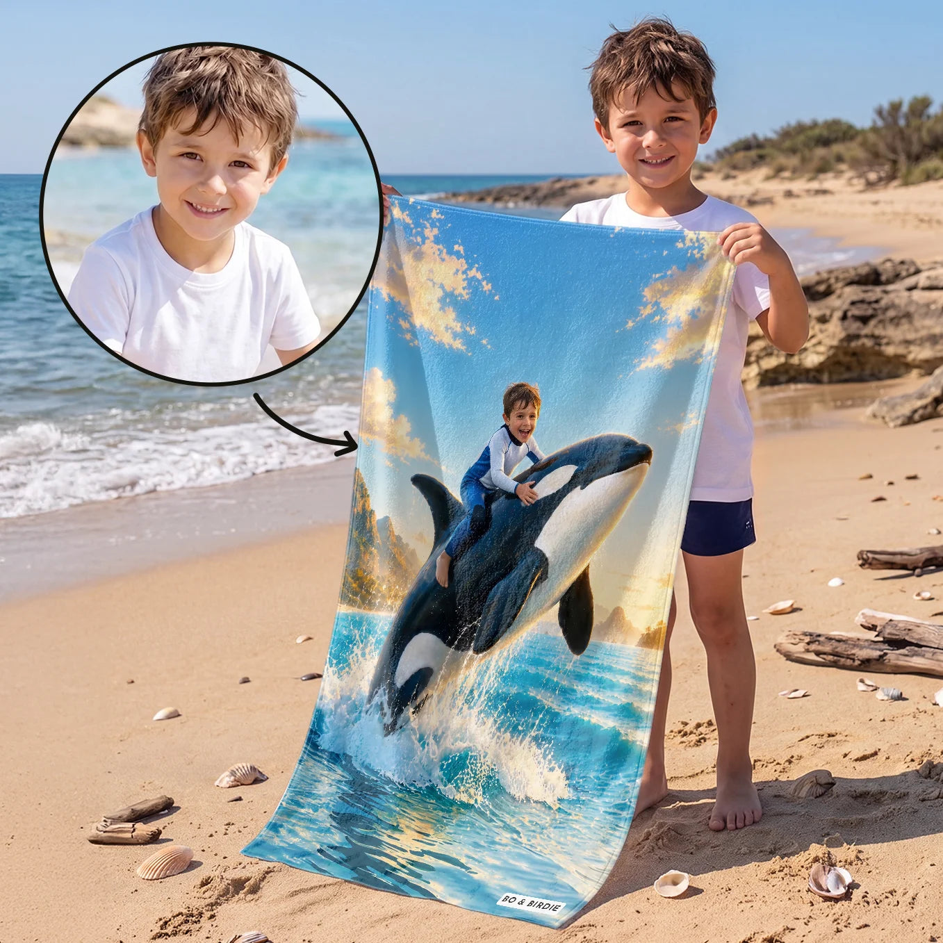 Personalisiertes Badetuch "Orca"