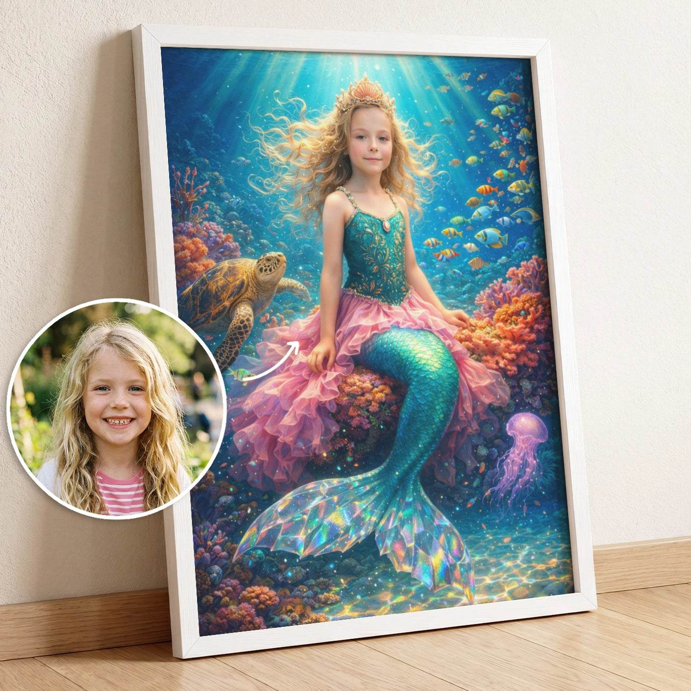 Personalisiertes Kinderposter "Meerjungfrau"
