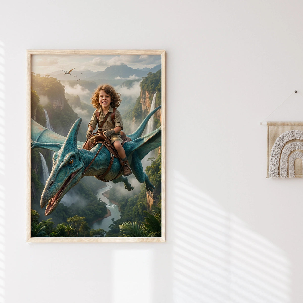 Personalisiertes Kinderposter "Fliegender Dino"