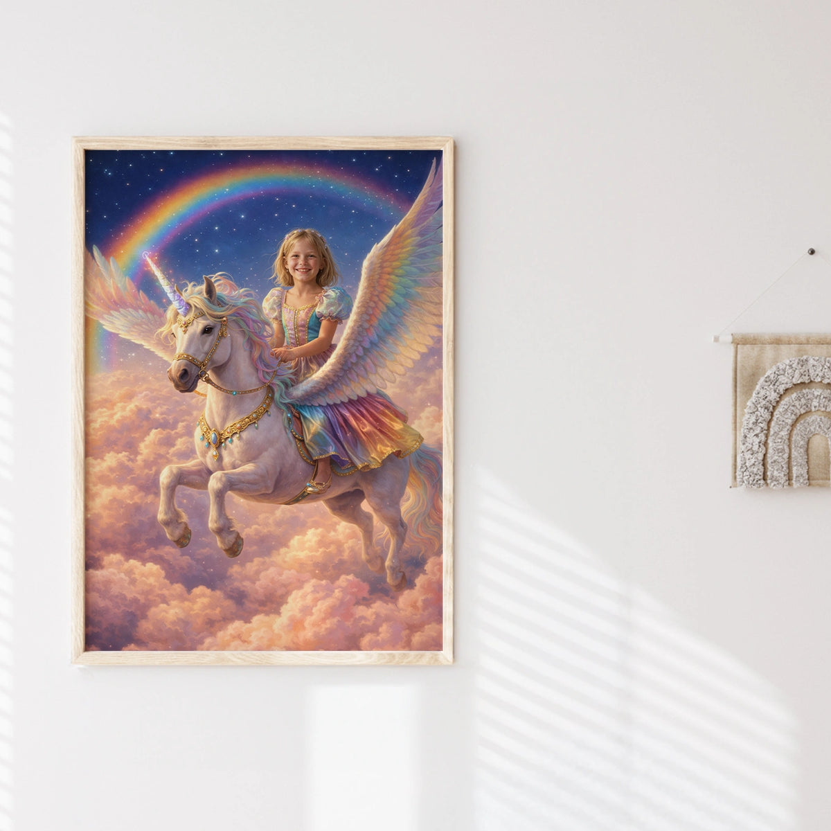 Personalisiertes Kinderposter "Fliegendes Einhorn Prinzessin"