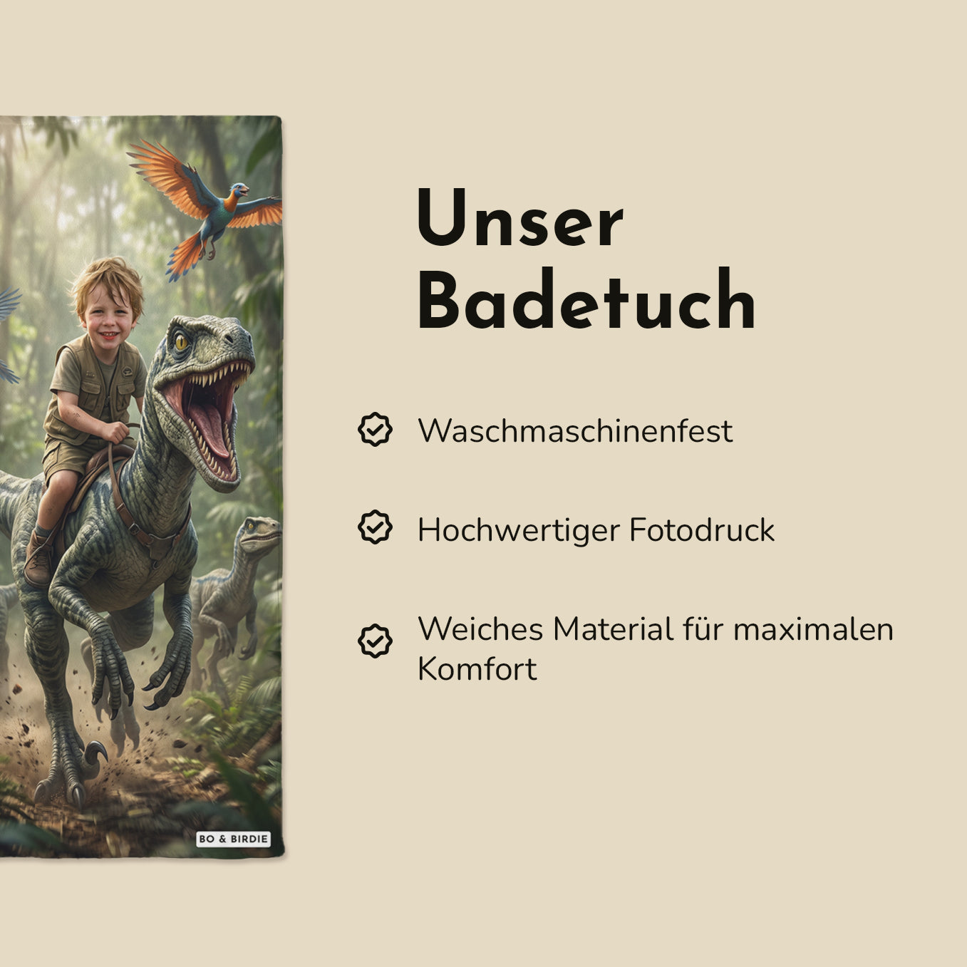 Personalisiertes Badehandtuch "Dino"