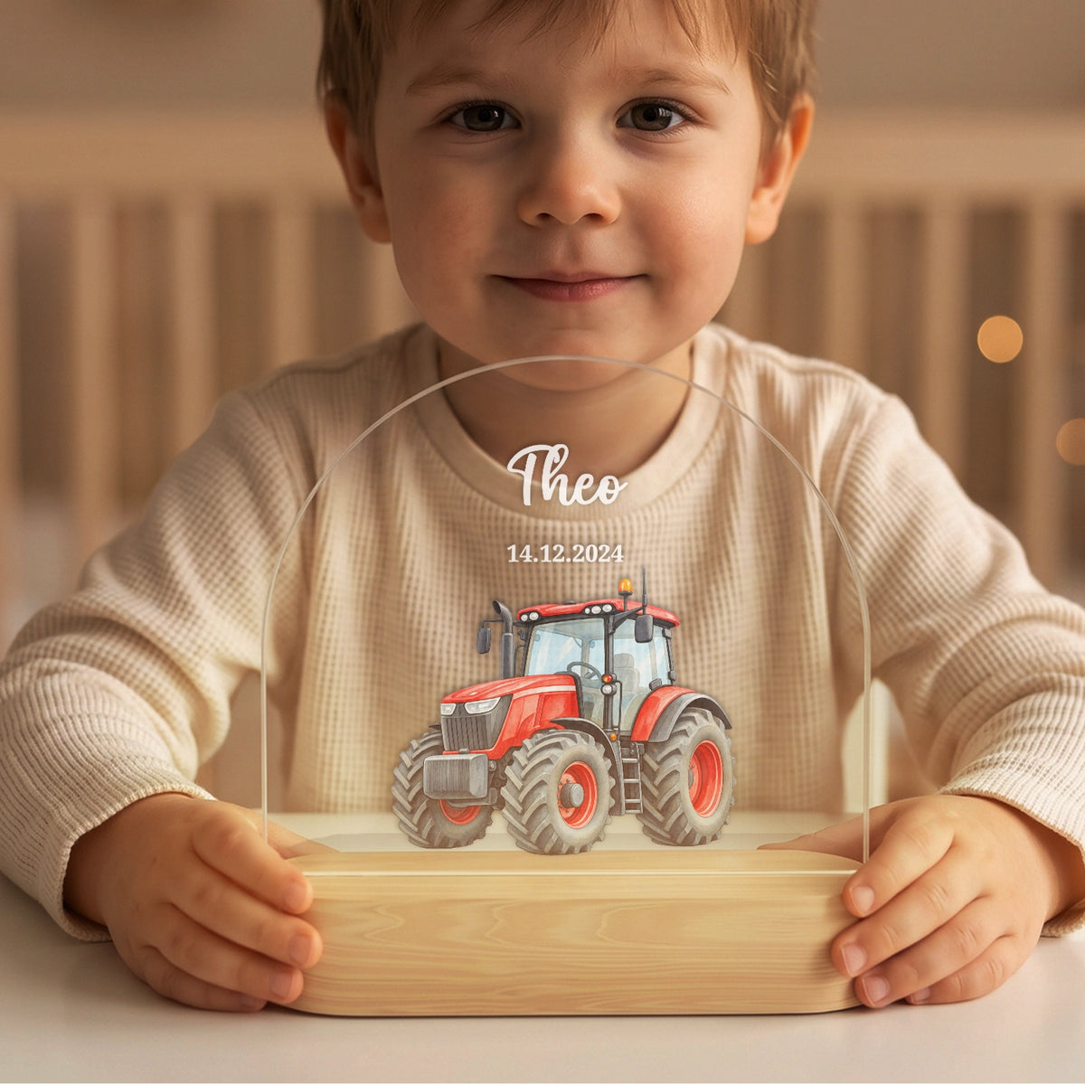 Personalisiertes Nachtlicht "Traktor"