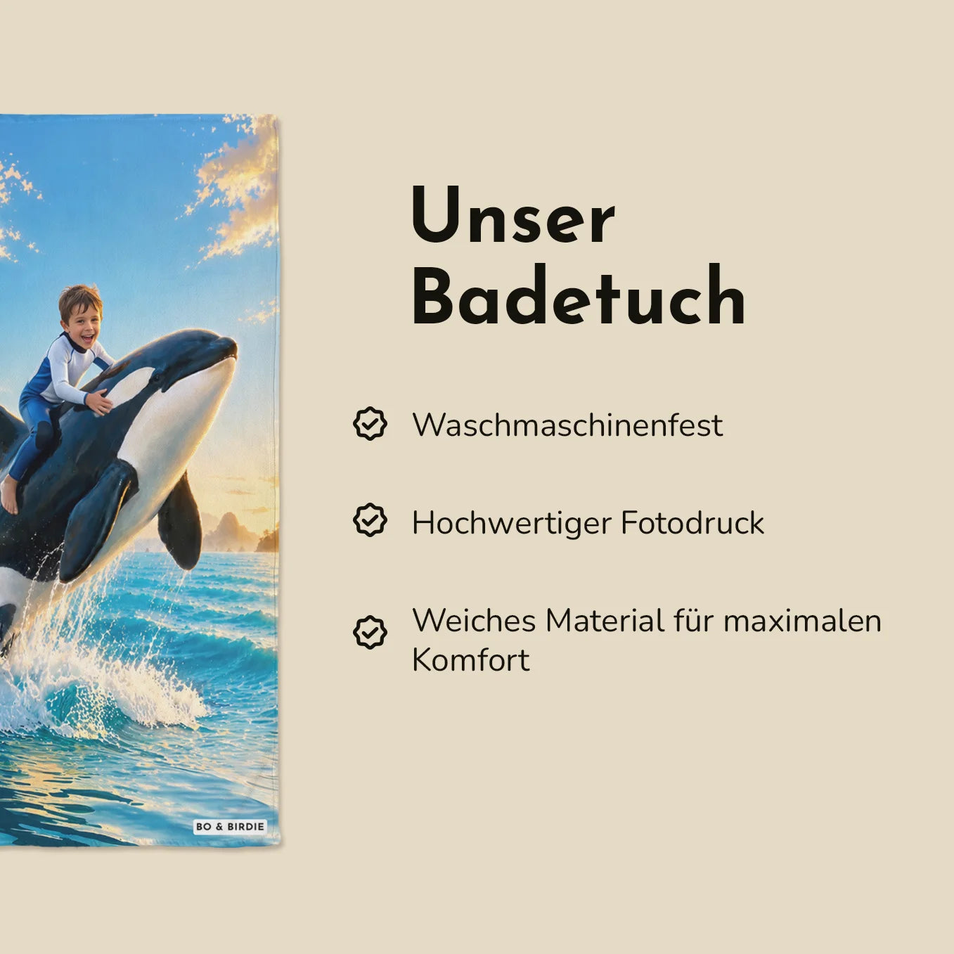 Personalisiertes Badetuch "Orca"