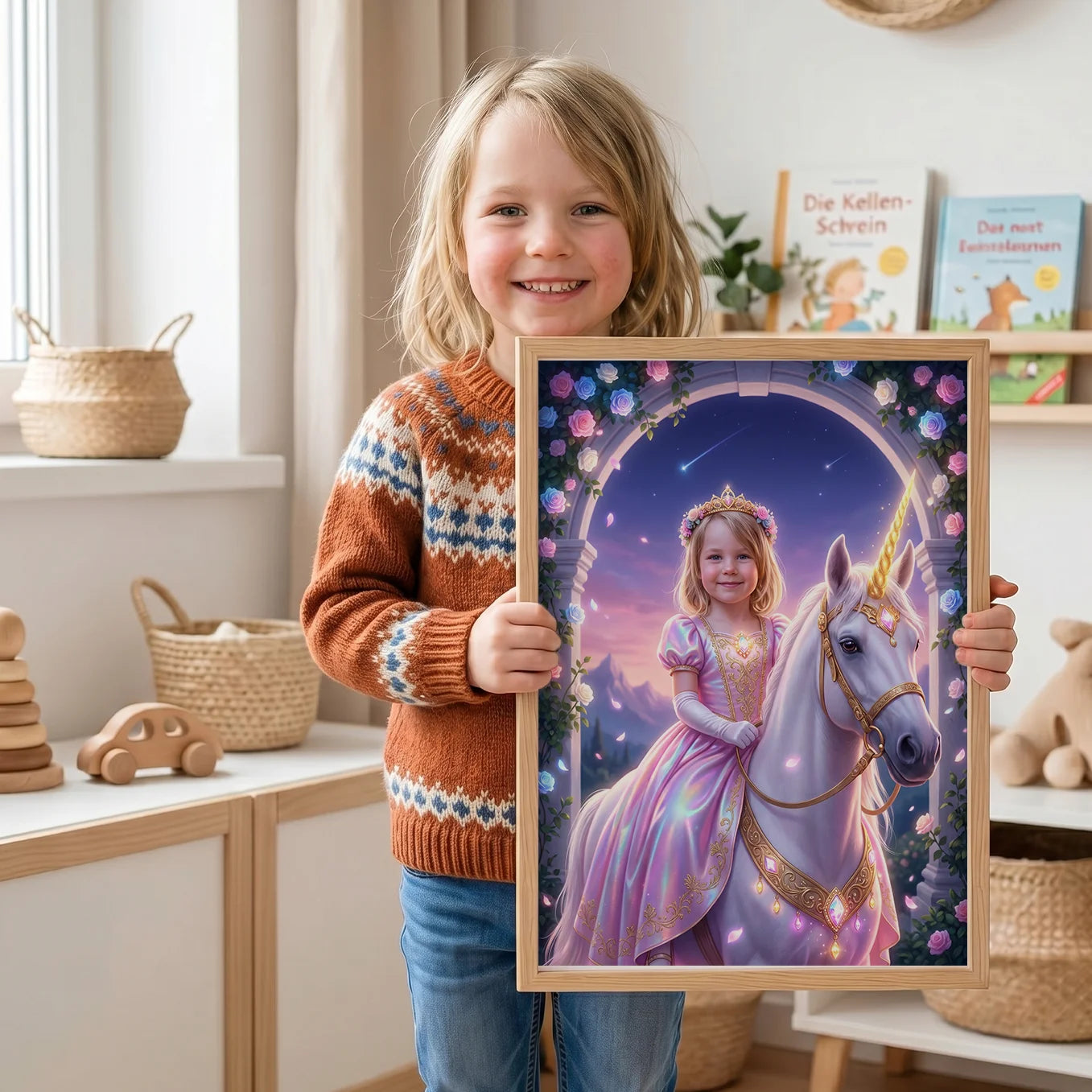 Personalisiertes Kinderposter "Einhorn Prinzessin"