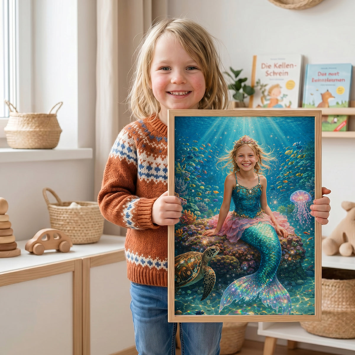 Personalisiertes Kinderposter "Meerjungfrau"