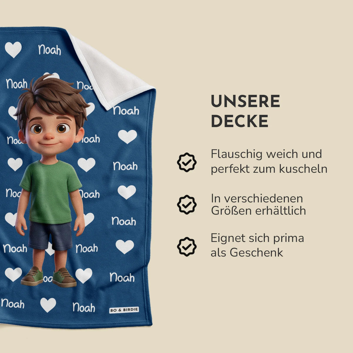 Infografik Decke: flauschig weich, in verschiedenen Größen erhältlich, prima als Geschenk