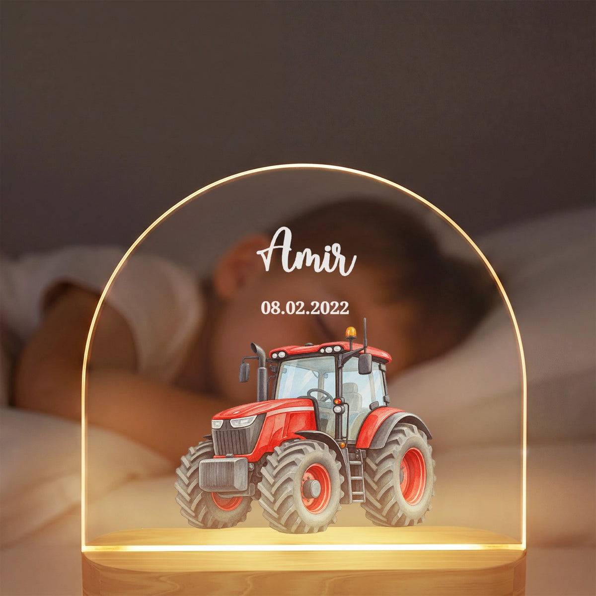 Personalisiertes Nachtlicht "Traktor"