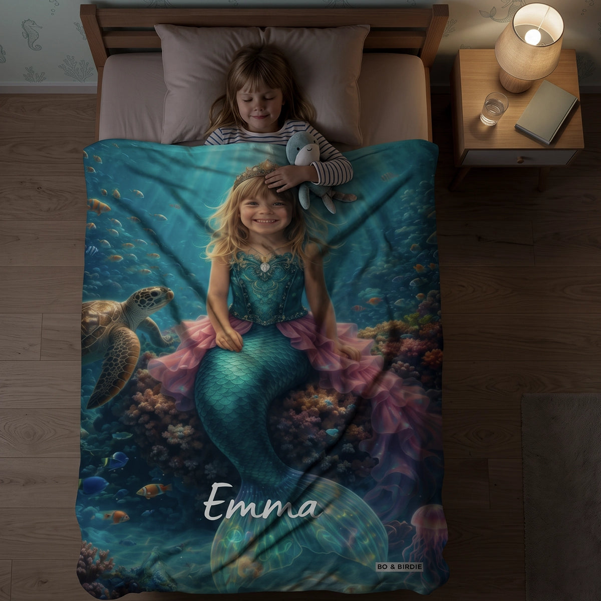 Personalisierte Decke "Meerjungfrau"