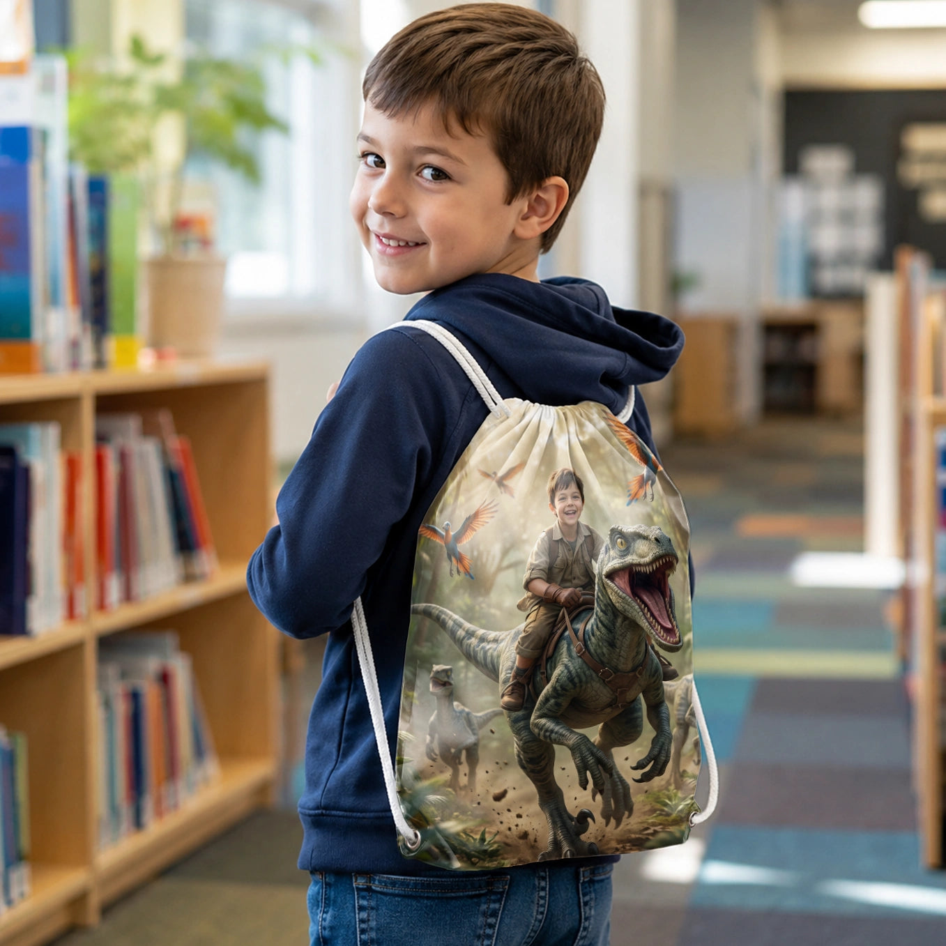 Personalisierter Kinder Turnbeutel "Dino"