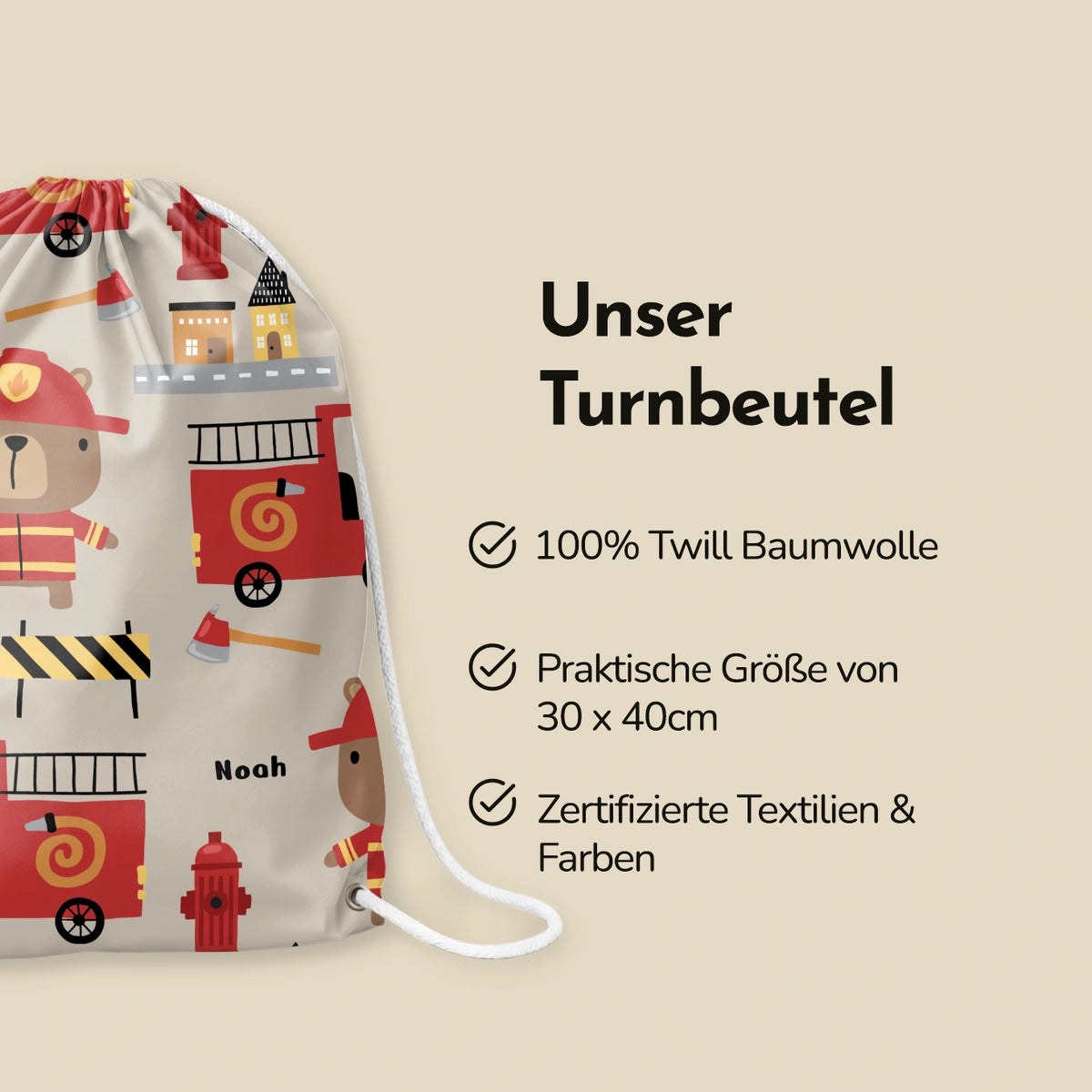 Personalisierter Turnbeutel "Feuerwehr"