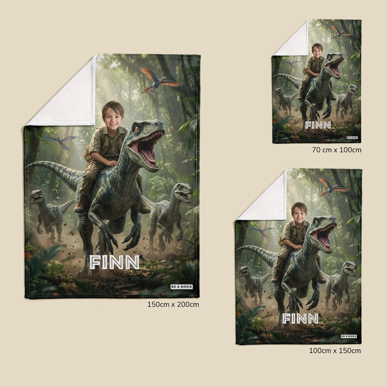 Personalisierte Decke "Dino"